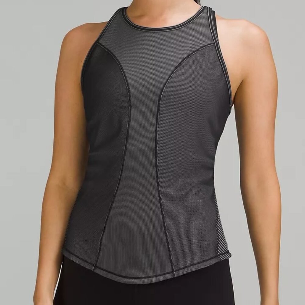 Base Pace Two-Toned Ribbed Tank Top
